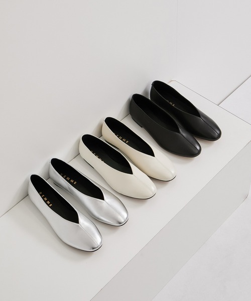 REMME(レメ)の「【REMME/レメ】SHEEP LEATHERフラットシューズ(パンプス・レディース・シルバー/オフホワイト/ブラック・40/38/36)」の12枚目の写真