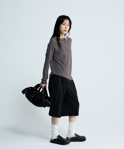 JEANASIS(ジーナシス)の「【SET UP対応】2タックハーフパンツ/638834(スラックス・レディース・ブラック/ブラウン/ネイビー系・FREE)」の16枚目の写真