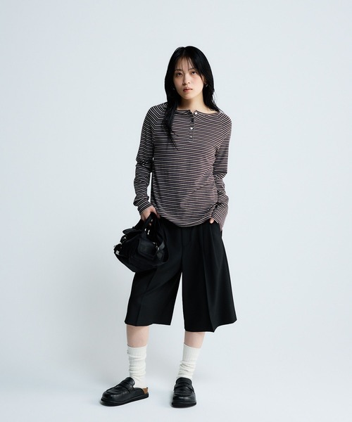 JEANASIS(ジーナシス)の「【SET UP対応】2タックハーフパンツ/638834(スラックス・レディース・ブラック/ブラウン/ネイビー系・FREE)」の17枚目の写真