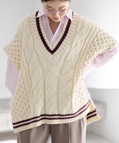 IENA（イエナ）の「チルデンマントプルオーバー（ニット/セーター・レディース・ホワイト/チャコールグレー・FREE）」の19枚目の写真