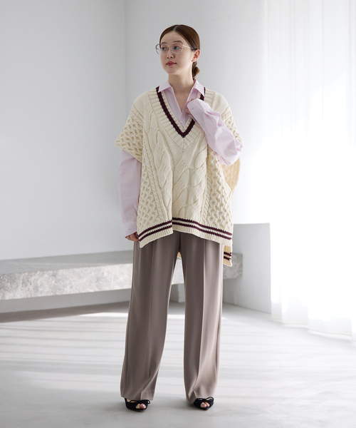 IENA（イエナ）の「チルデンマントプルオーバー（ニット/セーター・レディース・ホワイト/チャコールグレー・FREE）」の20枚目の写真