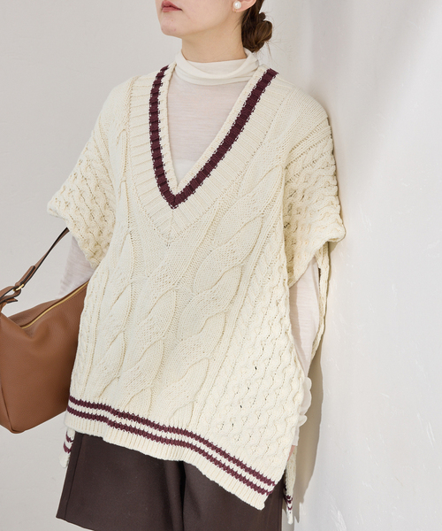 IENA（イエナ）の「チルデンマントプルオーバー（ニット/セーター・レディース・ホワイト/チャコールグレー・FREE）」の22枚目の写真