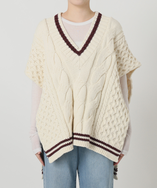 IENA（イエナ）の「チルデンマントプルオーバー（ニット/セーター・レディース・ホワイト/チャコールグレー・FREE）」の14枚目の写真