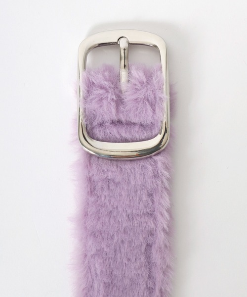 VISION STREET WEAR(ヴィジョンストリートウェア)の「VISION STREET WEAR(ヴィジョンストリートウェア)FUR BELT/フェイクファーベルト/ヒョウ柄 無地/ユニセックス(ベルト・レディース・パープル/ブラウン系その他/グリーン系その他/ピンク系その他/イエロー/ブラック・FREE)」の8枚目の写真