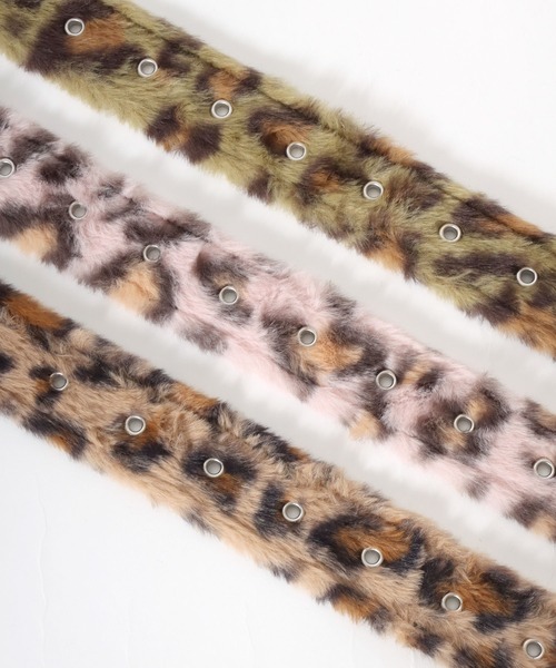 VISION STREET WEAR(ヴィジョンストリートウェア)の「VISION STREET WEAR(ヴィジョンストリートウェア)FUR BELT/フェイクファーベルト/ヒョウ柄 無地/ユニセックス(ベルト・レディース・パープル/ブラウン系その他/グリーン系その他/ピンク系その他/イエロー/ブラック・FREE)」の10枚目の写真