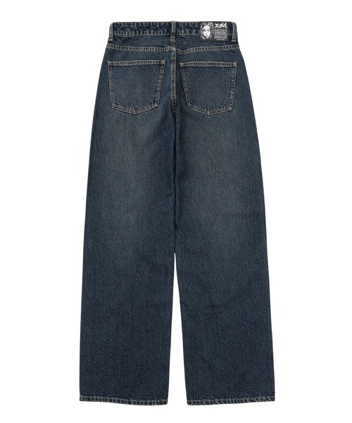 X-girl（エックスガール）の「FACE PATCH LOOSE FIT STRAIGHT PANTS（デニムパンツ・レディース・ブラック/インディゴブルー・S/M/XS）」の4枚目の写真