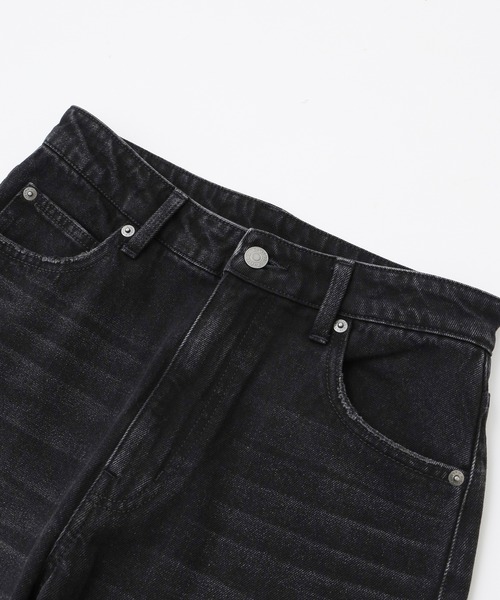 X-girl（エックスガール）の「FACE PATCH LOOSE FIT STRAIGHT PANTS（デニムパンツ・レディース・ブラック/インディゴブルー・S/M/XS）」の5枚目の写真