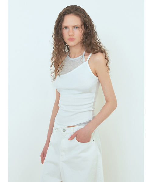 ETMON（エトモン）の「Halter Layered Sleeveless Top White（Tシャツ/カットソー・レディース・その他・FREE）」の4枚目の写真