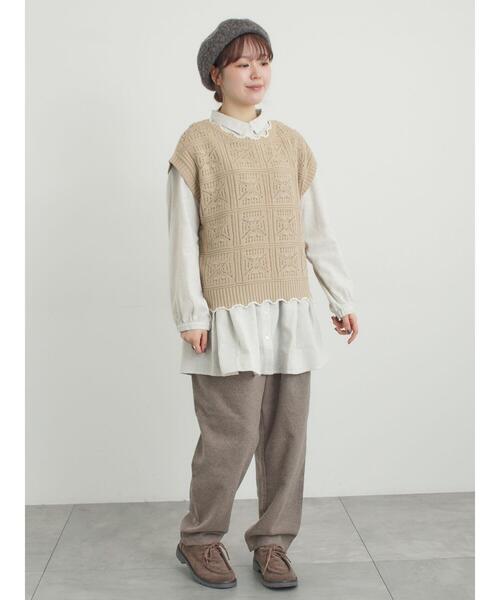 セール】クロシェ風配色ニットベスト（ベスト）｜Samansa Mos2