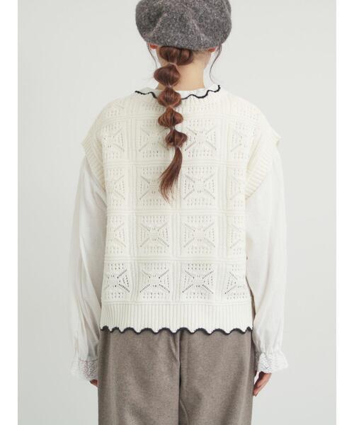 セール】クロシェ風配色ニットベスト（ベスト）｜Samansa Mos2