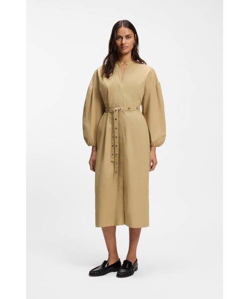 HUGO BOSS　ヒューゴボス　半袖ワンピース　ヘリンボーン　フレア　Aライン HUGO BOSS ヒューゴボス 半袖ワンピース ヘリンボーン フレア Aライン