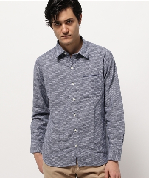 ikka（イッカ）の「MIXアムンゼンドットレギュラーシャツ（シャツ/ブラウス・メンズ・スモークグレー/ネイビー/ホワイト・MEDIUM/SMALL/LARGE/X-LARGE）」の3枚目の写真