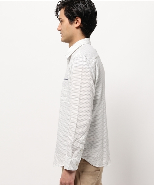 ikka（イッカ）の「MIXアムンゼンドットレギュラーシャツ（シャツ/ブラウス・メンズ・スモークグレー/ネイビー/ホワイト・MEDIUM/SMALL/LARGE/X-LARGE）」の4枚目の写真