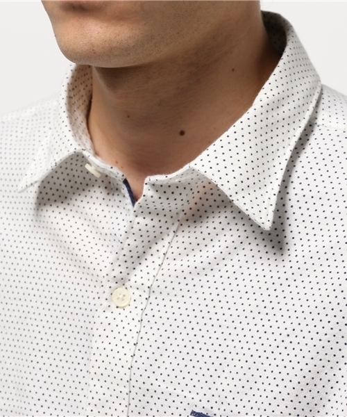 ikka（イッカ）の「MIXアムンゼンドットレギュラーシャツ（シャツ/ブラウス・メンズ・スモークグレー/ネイビー/ホワイト・MEDIUM/SMALL/LARGE/X-LARGE）」の6枚目の写真