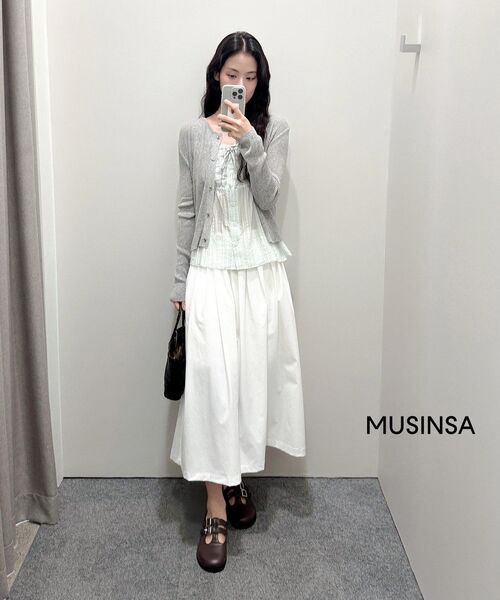 MUSINSA STANDARD WOMAN（ムシンサスタンダードウーマン）の「ウィメンズバーティカルテクスチャードボタンスリーブレストップ[ペイルミント]（Tシャツ/カットソー・レディース・その他・LARGE/X-LARGE/MEDIUM/SMALL）」の6枚目の写真