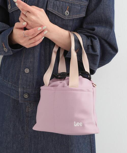 Lee(リー)の「【Lee別注/撥水】巾着ショルダーバッグ(ショルダーバッグ・レディース・グレー/ブラック/ナチュラル/ピンク系/アイボリー系7/ピンク系1・00)」の5枚目の写真