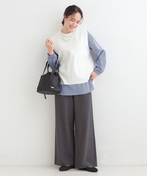 Lee(リー)の「【Lee別注/撥水】巾着ショルダーバッグ(ショルダーバッグ・レディース・グレー/ブラック/ナチュラル/ピンク系/アイボリー系7/ピンク系1・00)」の10枚目の写真