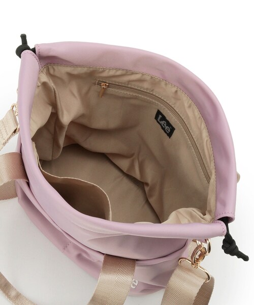 Lee(リー)の「【Lee別注/撥水】巾着ショルダーバッグ(ショルダーバッグ・レディース・グレー/ブラック/ナチュラル/ピンク系/アイボリー系7/ピンク系1・00)」の16枚目の写真