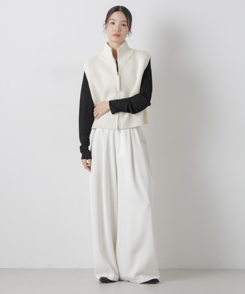 NANO universe（ナノユニバース）の「スラブシアーロングスリーブTシャツ（Tシャツ/カットソー・レディース・ブラック/グレー/ホワイト・FREE）」の10枚目の写真