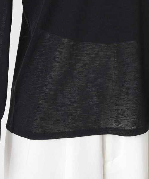 NANO universe（ナノユニバース）の「スラブシアーロングスリーブTシャツ（Tシャツ/カットソー・レディース・ブラック/グレー/ホワイト・FREE）」の22枚目の写真