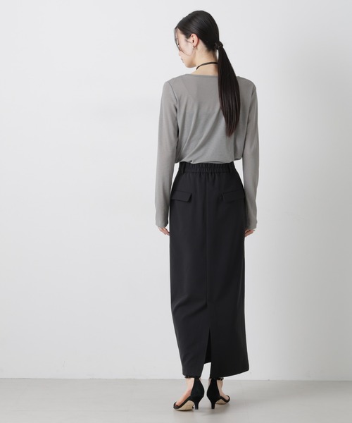 NANO universe（ナノユニバース）の「スラブシアーロングスリーブTシャツ（Tシャツ/カットソー・レディース・ブラック/グレー/ホワイト・FREE）」の7枚目の写真