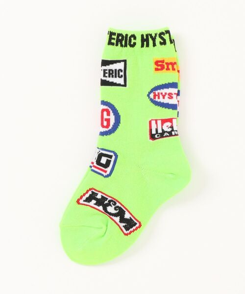 HYSTERIC MINI（ヒステリックミニ）の「HYSTERIC LOGO ソックス（ソックス/靴下・キッズ・ブラック/ホワイト/ライム・16/19/22/13）」の3枚目の写真