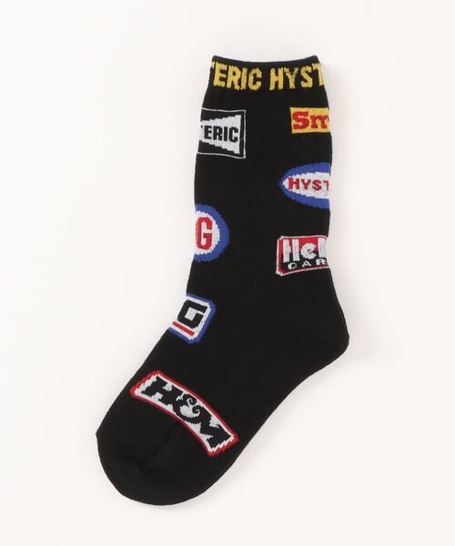 HYSTERIC MINI（ヒステリックミニ）の「HYSTERIC LOGO ソックス（ソックス/靴下・キッズ・ブラック/ホワイト/ライム・16/19/22/13）」の2枚目の写真