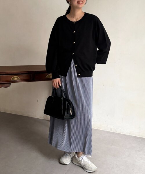 Chez toi（シェトワ）の「ニュアンスゴールドボタンカーディガン（カーディガン/ボレロ・レディース・ブルー/ブラック/アイボリー/ライム・FREE）」の9枚目の写真