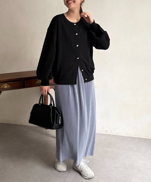 Chez toi（シェトワ）の「ニュアンスゴールドボタンカーディガン（カーディガン/ボレロ・レディース・ブルー/ブラック/アイボリー/ライム・FREE）」の10枚目の写真