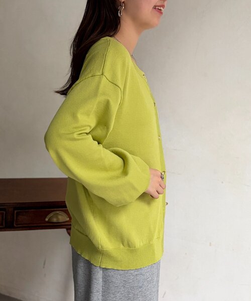 Chez toi（シェトワ）の「ニュアンスゴールドボタンカーディガン（カーディガン/ボレロ・レディース・ブルー/ブラック/アイボリー/ライム・FREE）」の15枚目の写真