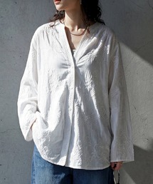 刺繍 シアーシャツ カーディガン