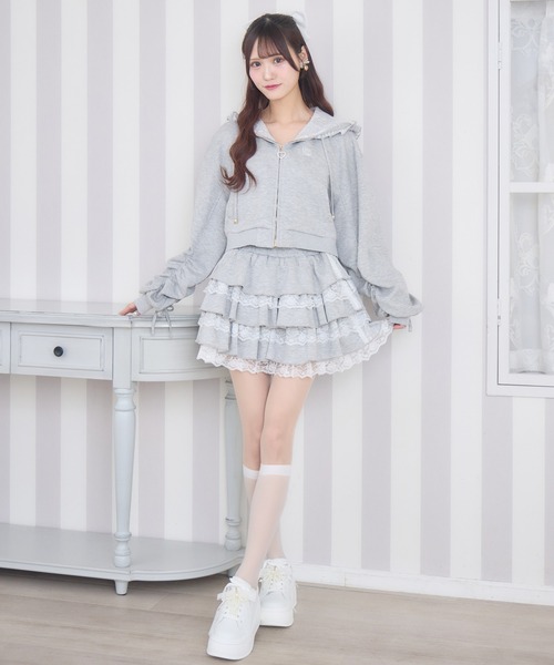 セットアップ対応】フードフリルパーカー（パーカー）｜couture BY