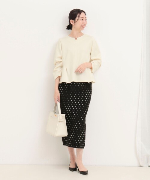 MICO COULIER（ミコクリエ）の「《セットアップ対応》サンディカットジョーゼットブラウス（シャツ/ブラウス・レディース・ネイビー/オフホワイト・38）」の4枚目の写真