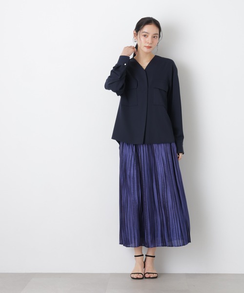 NANO universe（ナノユニバース）の「スキッパーポケットブラウス（シャツ/ブラウス・レディース・ピンクベージュ/オフホワイト/ネイビー・M/S）」の22枚目の写真