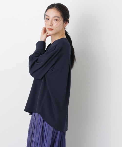 NANO universe（ナノユニバース）の「スキッパーポケットブラウス（シャツ/ブラウス・レディース・ピンクベージュ/オフホワイト/ネイビー・M/S）」の21枚目の写真