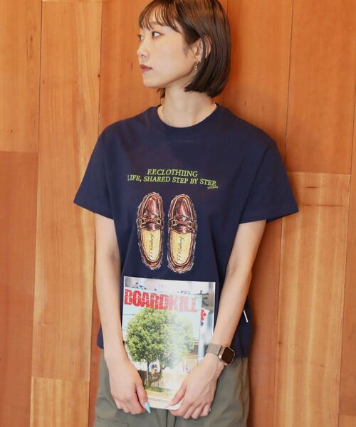 FFEIN(フェイン)の「【FFEIN(フェイン)】シューズグラフィックショート丈Tシャツ / Tシャツ クルーネック 半袖 プリント 革靴【短丈】(Tシャツ/カットソー・メンズ・ブラック/ネイビー/ホワイト・MEDIUM/SMALL/LARGE)」の15枚目の写真