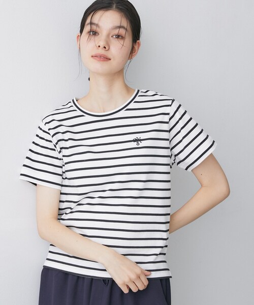 Dessin(デッサン)の「【洗える】半袖ボックスシルエットカットソー(Tシャツ/カットソー・レディース・チャコール/ホワイト系/ネイビー系2・00/01/02/03)」の3枚目の写真