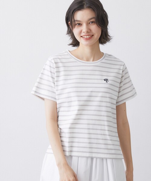 Dessin(デッサン)の「【洗える】半袖ボックスシルエットカットソー(Tシャツ/カットソー・レディース・チャコール/ホワイト系/ネイビー系2・00/01/02/03)」の2枚目の写真