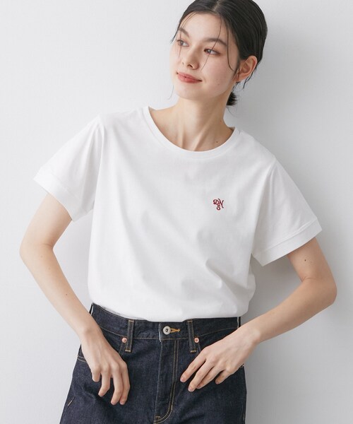 Dessin(デッサン)の「【洗える】半袖ボックスシルエットカットソー(Tシャツ/カットソー・レディース・チャコール/ホワイト系/ネイビー系2・00/01/02/03)」の18枚目の写真