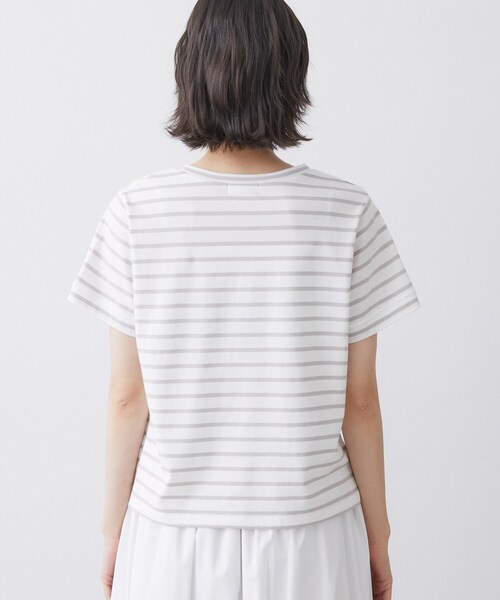 Dessin(デッサン)の「【洗える】半袖ボックスシルエットカットソー(Tシャツ/カットソー・レディース・チャコール/ホワイト系/ネイビー系2・00/01/02/03)」の14枚目の写真
