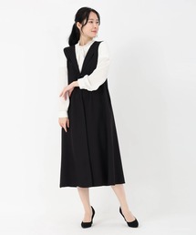 STRAWBERRY-FIELDS | パウダーツイル_衿つきジャンパースカート(ジャンパースカート)