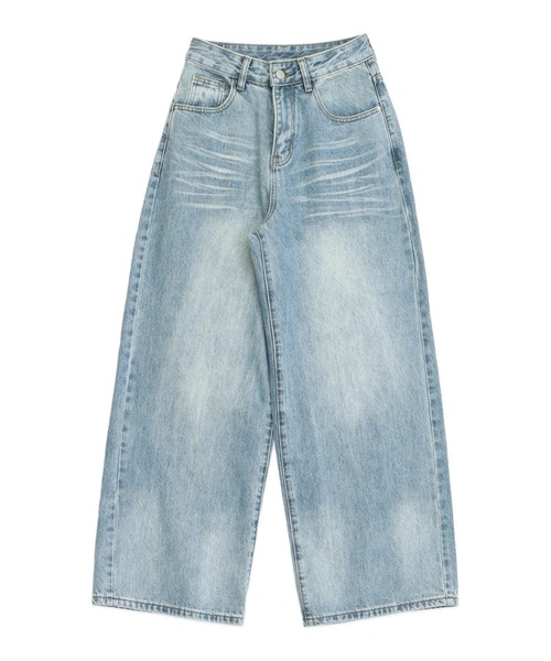 ANAP(アナップ)の「ウィンテージ加工 バック カーゴポケット ワイド デニム パンツ(デニムパンツ・レディース・ブラック/ブルー・S/M)」の13枚目の写真