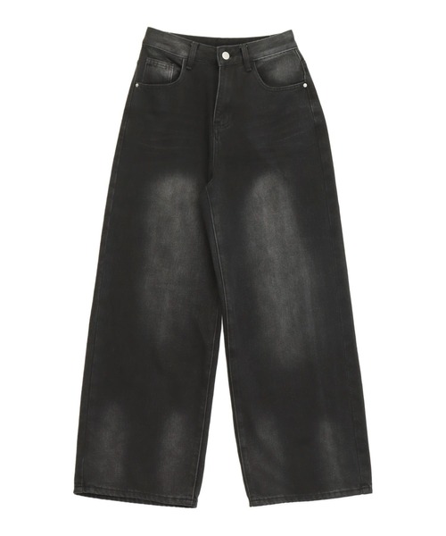 ANAP(アナップ)の「ウィンテージ加工 バック カーゴポケット ワイド デニム パンツ(デニムパンツ・レディース・ブラック/ブルー・S/M)」の15枚目の写真