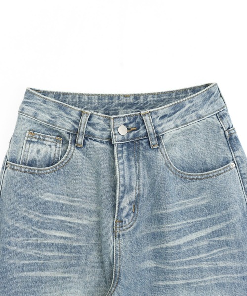 ANAP(アナップ)の「ウィンテージ加工 バック カーゴポケット ワイド デニム パンツ(デニムパンツ・レディース・ブラック/ブルー・S/M)」の16枚目の写真