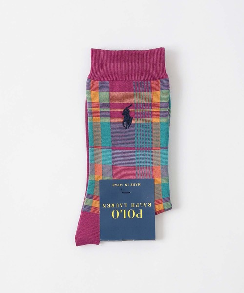 POLO RALPH LAUREN（ポロ ラルフ ローレン）の「POLO RALPH LAUREN SPRING PLAID クルーソックス 03207261（ソックス/靴下・レディース・パープル系その他/コバルトブルー/マルーン・23-25cm）」の9枚目の写真