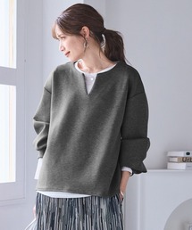 SMILE LAND | <大きいサイズ>ゆるシルエットダンボールニットキーネックプルオーバー(Tシャツ/カットソー)