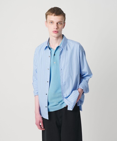 MONKEY TIME（モンキータイム）の「コットン クロップド シャツ（シャツ/ブラウス・メンズ・ブラック/ネイビー/ターコイズブルー・L/M/S/XL）」の17枚目の写真