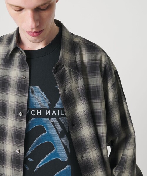 MONKEY TIME（モンキータイム）の「コットン クロップド シャツ（シャツ/ブラウス・メンズ・ブラック/ネイビー/ターコイズブルー・L/M/S/XL）」の2枚目の写真