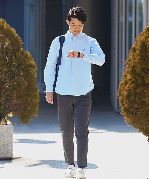 SHIPS(シップス)の「【WEB限定】SHIPS: 防シワ・吸水速乾 Drymix(R) プルオーバー ボダンダウン シャツ(ビジネスシャツ・メンズ・ネイビー/ホワイト/グレー/ライトブルー・MEDIUM/SMALL/XX-LARGE/X-LARGE/LARGE)」の15枚目の写真