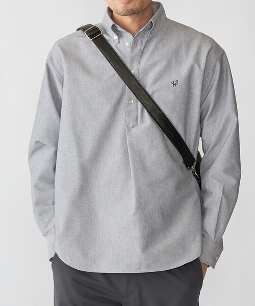 SHIPS(シップス)の「【WEB限定】SHIPS: 防シワ・吸水速乾 Drymix(R) プルオーバー ボダンダウン シャツ(ビジネスシャツ・メンズ・ネイビー/ホワイト/グレー/ライトブルー・MEDIUM/SMALL/XX-LARGE/X-LARGE/LARGE)」の5枚目の写真